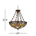 thumbnail image 7 of Robert Louis Tiffany Bronze Pendant Chandelier 24" Wide Tiffany Style Ornamental Stained Glass Bowl Fixture Dining Room Kitchen, 7 of 7