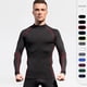 thumbnail image 4 of Camiseta deportiva de manga larga con cuello alto para hombre, para correr, deportes profesionales, otoño e invierno, elástica, de secado rápido, sudadera con cuello 1058, 4 of 6