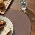 thumbnail image 3 of Pure Brown Round 15 Inch Placemats Set of 8, Simple Solid Color HeatResistant Non Slip Place Mats for Dining Table, Wipeable Braided Kitchen Table Mats for Housewarming, 3 of 9