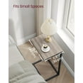 thumbnail image 4 of C-Shaped End Table, Set of 2, Side Table for Sofa, Couch Table with Metal Frame, Small TV Tray Table for Living Room, Bedroom, Greige + Black, 4 of 5