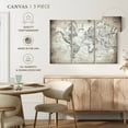 thumbnail image 4 of Elephant Stock Simple World Map Wall Art - Horizontal Multi Panel Canvas - Home Office Wall Decor - Map Multi Panel - Beige And White Decor - 38" x 24", 4 of 4