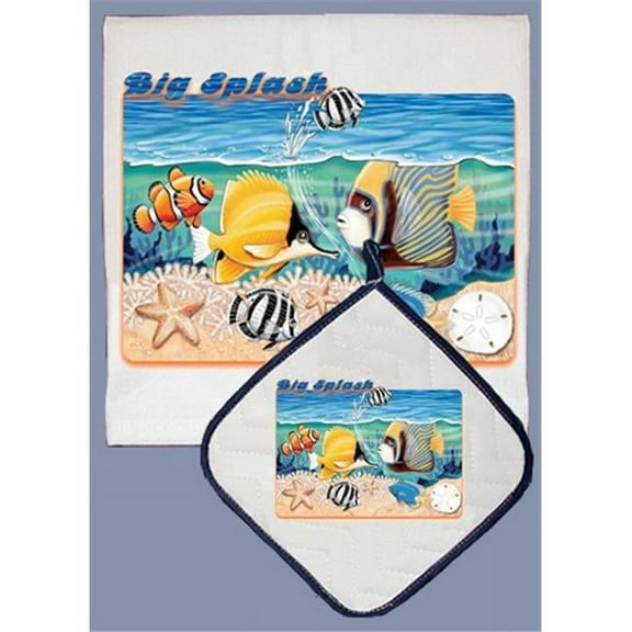 Pipsqueak Productions DP805 Tropical Fish Dish Towel And Pot Holder Set