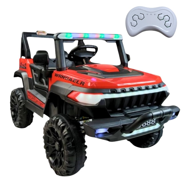 Montable Electrico Recargable Con Control Remoto Para Niños 4x4 con Conexion Auxiliar y USB, 110 cm-Rojo