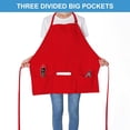 thumbnail image 2 of Pakyozj 2 Pack 3 Pockets Adjustable Bib Apron Chef Kitchen Cooking Aprons for Women Men, 2 of 7