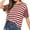 Red, variant on Jgppe Womens Crop Loose Tshirts Trendy Stripe Stretchy Summer Short Sleeve Casual Tees Blouses