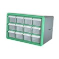 thumbnail image 2 of Gabinete de almacenamiento de componentes con 12 cajones y divisores, caja de herramientas multiusos Verde, 2 of 8