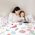 thumbnail image 5 of jejeloiu Kawaii Flowers Bedding Comforter Set,Watercolor Graffiti Floral Twin Comforter Sets,Cartoon Daisy Tulip Bedding Set For Girls Teens,Luxury Bedroom Decor Reversible,2 Pieces, 5 of 8
