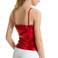 thumbnail image 3 of Women Shiny Wetlook Crop Top Camisole Vest Tank Top Dance Clubwear, 3 of 11