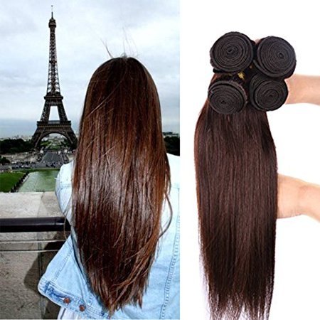 Black Rose Hair Peruvian Virgin Medium Auburn Straight Hair Weaves