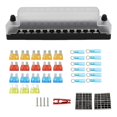 thumbnail image 2 of Adhesivo de bloque de fusibles de 12 circuito eléctrico, soporte de caja de fusibles ATC / de 12-32 V, compatible con vehículos recreativos - D shamjiam Cajas de bloque de fusibles, 2 of 7