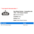 thumbnail image 2 of Rear Wheel Cylinder - Compatible with 1993 - 1997 Pontiac Firebird 1994 1995 1996, 2 of 2