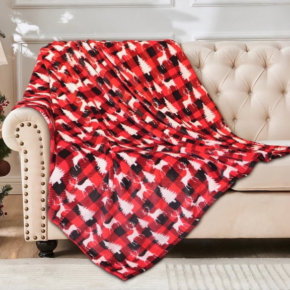 HITIME Cozy Blanket Printed Blanket Twin Christmas Blanket - 300 GSM Fleece Blanket Twin Size Blanket for Home Decoration, Ultra Soft Blanket Microfiber Twin Blanket (Twin - 60" x 80")