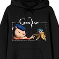 thumbnail image 2 of Bioworld Coraline Characters and Cat Scene Womens Full-Zip Hoodie | Dual-Sided Screen Print | Drawstring Hood, Ribbed Cuffs | Officially Licensed by LAIKA-Medium, 2 of 3