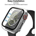 thumbnail image 6 of Xpm Case for Apple Watch 45mm Series 7 Clear Transparent PC with Built in Screen Protector Snap-on Full Coverage Frame Cover for iWatch Series 7 (45mm) - Clear, 6 of 9