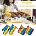 thumbnail image 5 of Pofeuu Rainbow Colored Print Oven Mitts and Pot Holders 4 pcs Set,High Heat Resistant 500 Degree Extra Thicken Long Kitchen Cotton Oven Glove for Cooking, 5 of 6