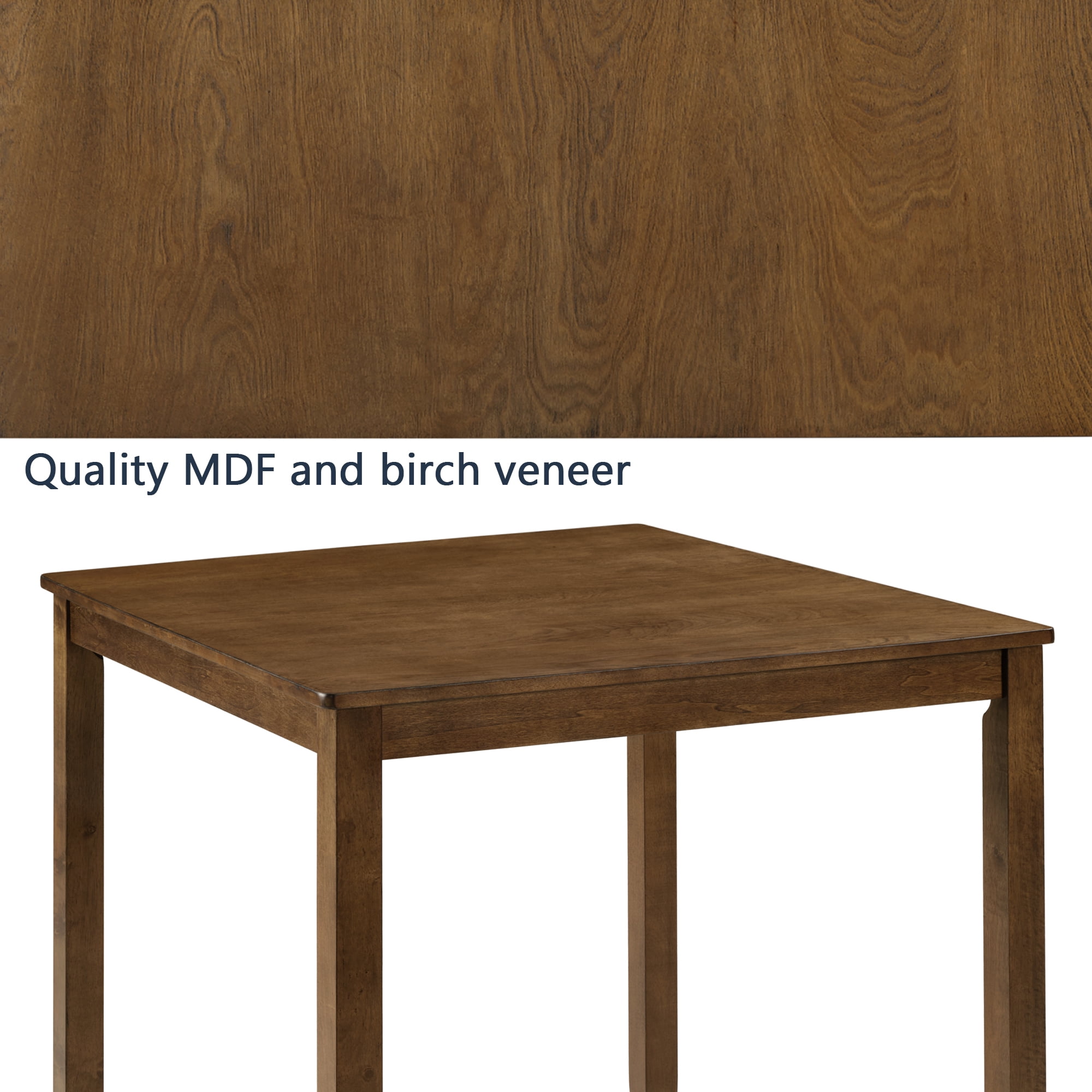Wooden Dining Square Table, Kitchen Table for Small Space, 4 Person Counter Height Table ONLY THE TABLE