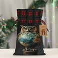 thumbnail image 5 of Pofeuu Owl Globe Sculpture Print Burlap Bags with Drawstrings Drawstring Gift Bags Pouch Bag for Thankgiving Birthday Party Gift Wrapping Treats and Party Favors-Black, 5 of 8