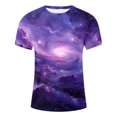 thumbnail image 3 of LUOGENLI T-shirts pour Hommes Printemps et Automne Imprimé Intégral Manches Courtes Col Rond t-Shirt Floral Tendance Mode Chemise de Base T-shirts Graphiques Pêche Pâques Violet TTTG, 3 of 4