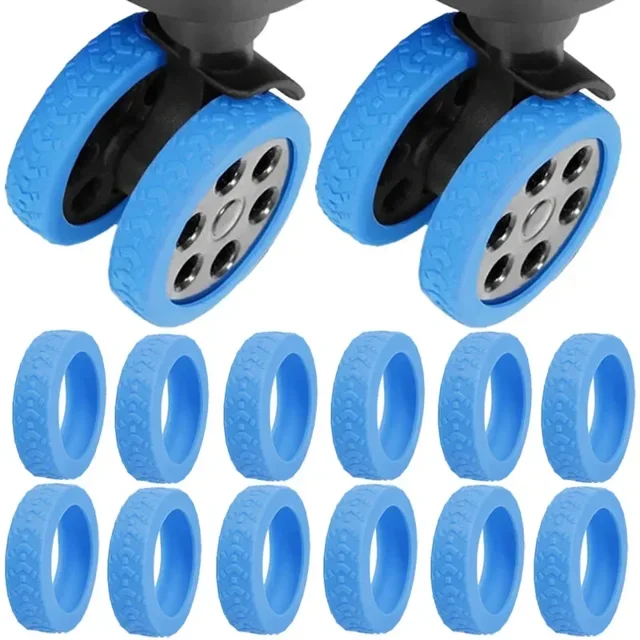 Protector de ruedas de equipaje, ruedas de silicona, ruedas, zapatos, maleta de equipaje de viaje, Reduce el ruido, accesorios de cubierta protectora