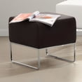 thumbnail image 3 of Maklaine Faux Leather 18''H x 18''W x 18.5''D Brown Faux Leather Ottoman, 3 of 3