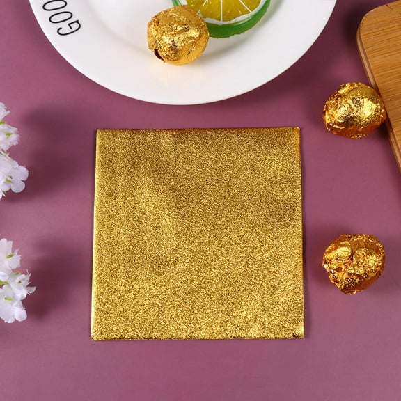 Raindrops  300 PCS Tin Foil Wrapping Paper Metallic Gold Fudge Candies Orange
