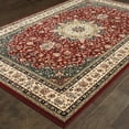 thumbnail image 2 of Oriental Weavers Kashan Area Rug - 119N1 - 5'3" x 7'6" - in Red/ Ivory - Vintage Inspired, Stain Resistant, Family and Pet Friendly , Bedroom, Office Rug, 2 of 4