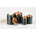 Ashby Copper Black Metal Canister, Assorted Set of 4