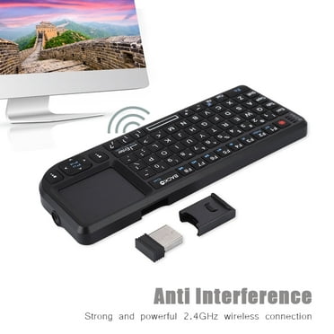Mini Wireless Keyboard with Touchpad, Rechargeable Ultra Portable Bluetooth Keyboard and Mouse, Backlit Keyboard for HTPC, for PS3/4, Smartphones, PC, Tablet, TV Box, Windows, Black