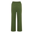 thumbnail image 5 of WULMLEO Women's Cotton Linen Pants,Summer Casual Loose Lightweight Straight Leg Pant with Pockets Army Green L, 5 of 7