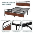 thumbnail image 7 of Einfach Queen Size Heavy Metal Bed Frame Headboard and Footboard, Dark Brown, 7 of 7