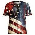 thumbnail image 3 of Nmnitkp Womens American Flag Shirt Short Sleeve USA 4th of July Flag Tops Loose Patriotic Novelty T-Shirts Multicolor,XL, 3 of 4