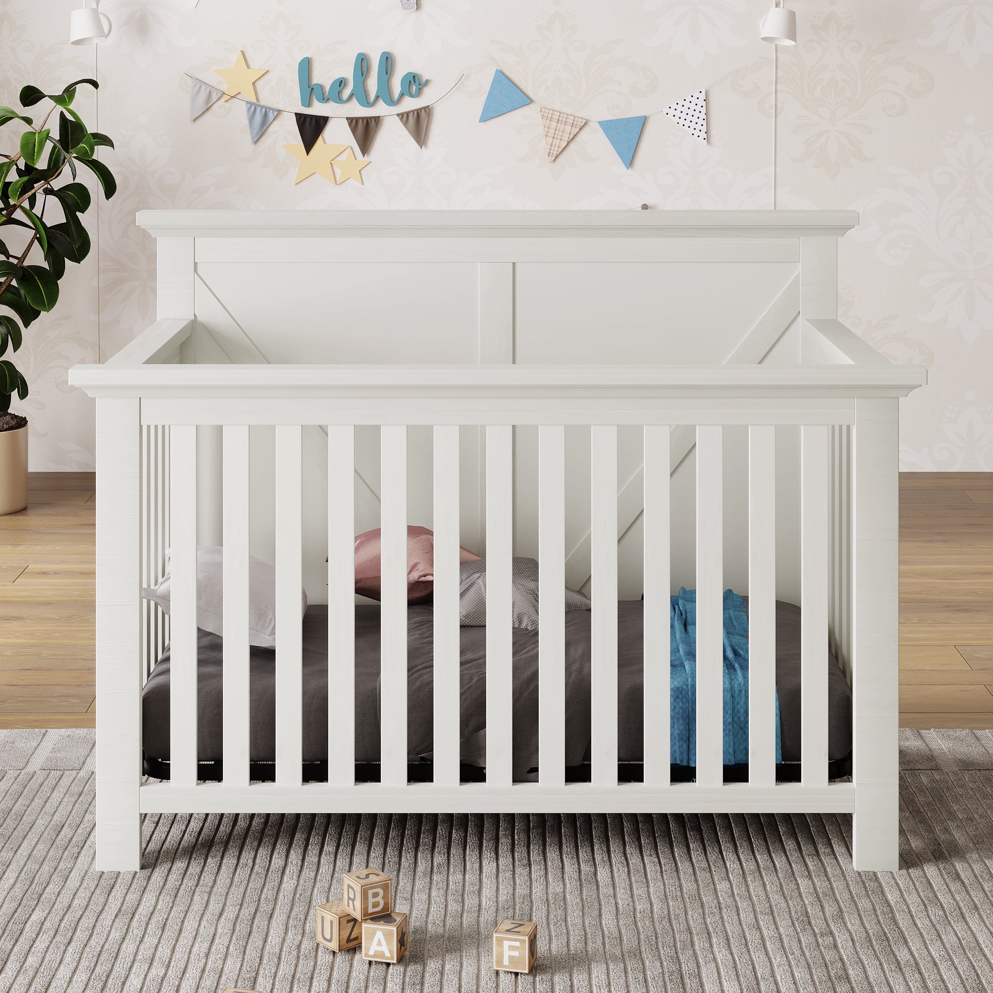 Paproos 4in1 Convertible Baby Crib, Converts to Toddler Bed, Daybed