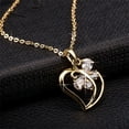 thumbnail image 3 of Trendy CZ Butterfly Heart Charm Pendant Necklace 35cm 14K Yellow Gold Choker Neck Chains For Women Jewelry collier femme, 3 of 5