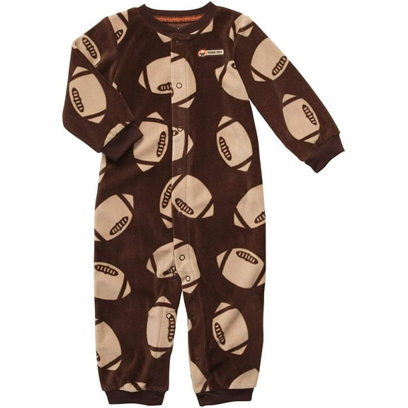 Carter's Infant Long Sleeve One Piece Snap Fleece Coverall - Football Fun-18 Months