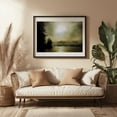 thumbnail image 3 of Washington Veiled Sunrise - Washington Photography Foggy Silhouette Nature Mystical Landscape Lake Scenic Black Framed Wall Art Print 24 x 36 inches, 3 of 4