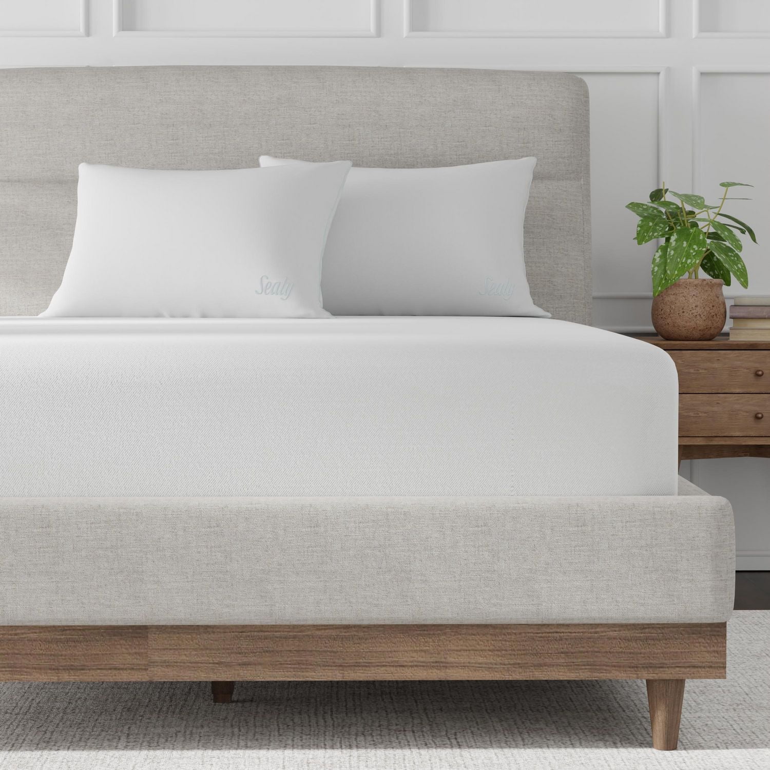 Sealy Smooth Support Down Alternative Machine Washable Bed Pillow, Standard