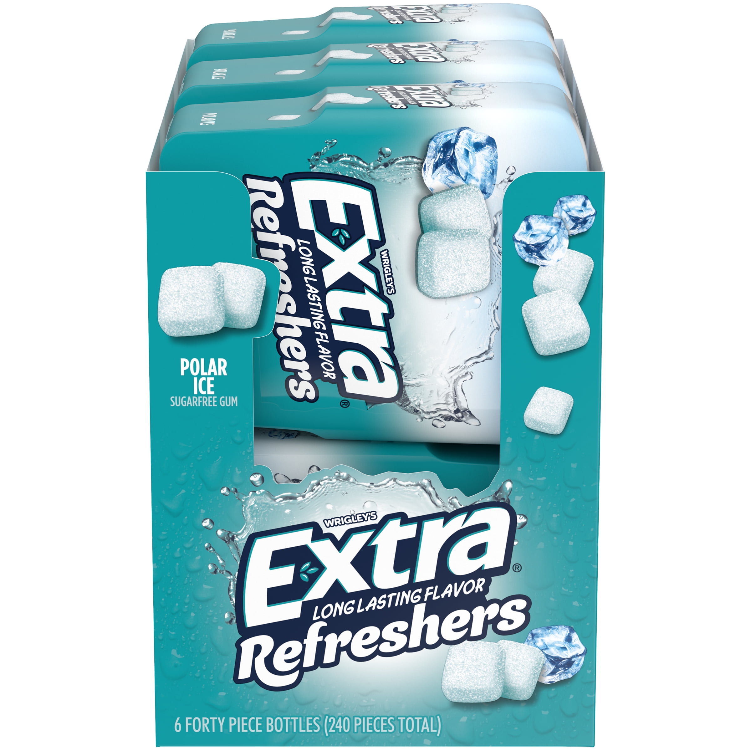Extra Refreshers Gum, Polar Ice, 40 Pieces (Pack of 6)