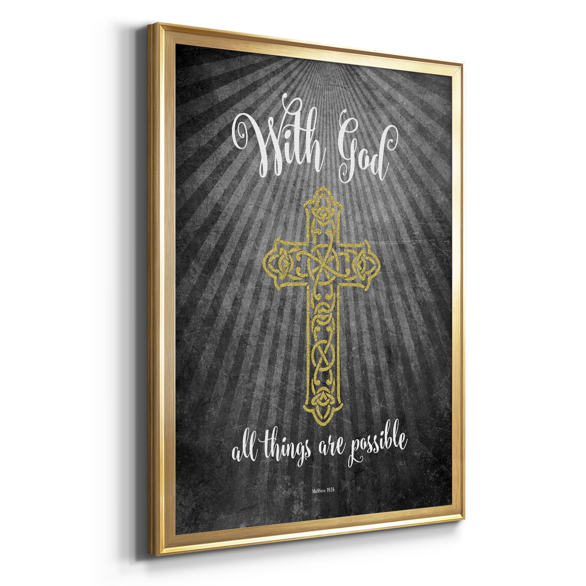 With God Gold Premium Classic Framed Print - Ready to Hang