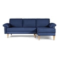thumbnail image 2 of Sala Modular Reversible Makora Cavalli Con Memory Foam, Color Azul, Lino Respaldo Reclinable De 3 posiciones., 2 of 11