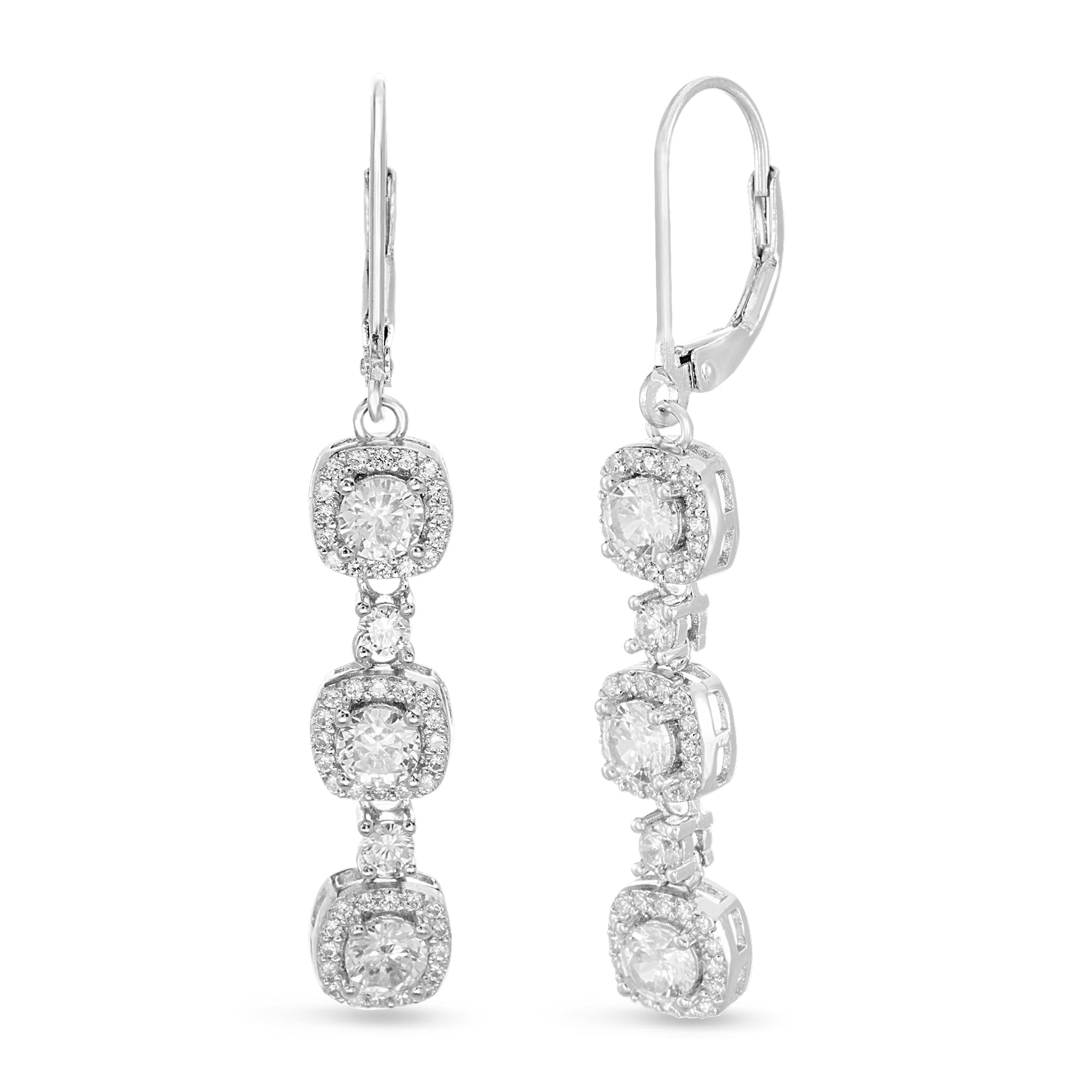 Inspired by You Round Prong Set Cubic Zirconia Drop Dangle Bridal