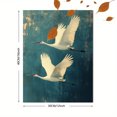 thumbnail image 3 of Qisvanset 12x16 Inch Flying White Crane Canvas Wall Art, Vintage Oil Painting Majestic Bird Blue Background Decor, 3 of 8