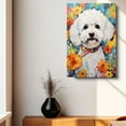 thumbnail image 4 of Thuan Bichon Frise Dog Flower Art Print Canvas, Wall art Painting Decor, Puppy Pop Art Home Decor Artwork For Bedroom Living Room Bathroom Decor, Puppies Colorful Photo, 4 of 6