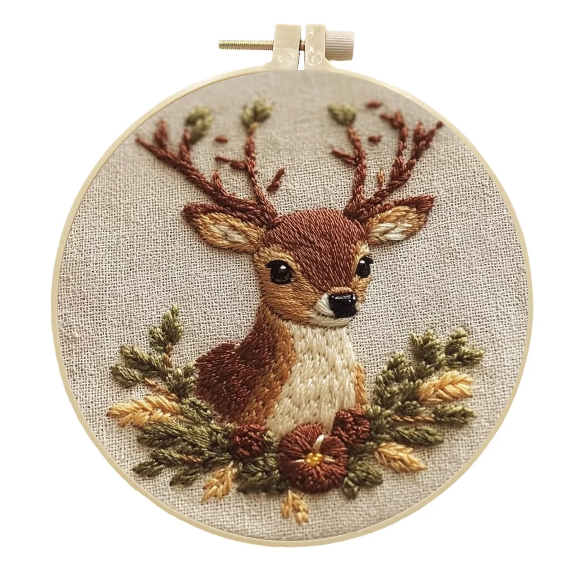 4 Pack Deer Embroidery Kits for Adults Beginners Cute Realistic Fawn Needlepoint DIY Hoop Art Craft Set