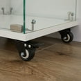 thumbnail image 6 of 65 "H Glass Display Cabinet with 3 Acrylic Shelves, Glass Floor Standing Single Door Bookshelf with Lock and 4 Wheels, Rack for Living Room, Bedroom and Office (Single, White), 6 of 9