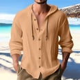 thumbnail image 3 of BRANROY Men's Hoodies for Men Sweatshirt - Breathable Long Sleeve Pullover with Hood and Button Closure for Men Outdoor Activities and Daily Comfort,Coffee 2XL, 3 of 7