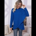 thumbnail image 4 of Sudadera Holgada con Capucha y Larga para Mujer, de Color Liso e Irregular Azul Real XXXL, 4 of 9