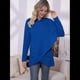 thumbnail image 4 of Sudadera Holgada con Capucha y Larga para Mujer, de Color Liso e Irregular Azul Real XL, 4 of 9