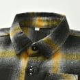 thumbnail image 4 of FUZHIQ Boys Casual Button Down Shirts Toddler Boys Girls Shirt Coat Jacket Plaid Long Sleeve Kids Lapel Button Tops Outwear ,3-6 Months, 4 of 5