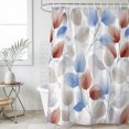 thumbnail image 4 of Botanical Leaves Bathroom Shower Curtains with 12 Hooks Waterproof Shower Curtain for Stalls and Bathtubs Brown Gray Blue Leaf Summer Branches Decorative Bathroom Privacy Curtain 72x96 Inches, 4 of 9