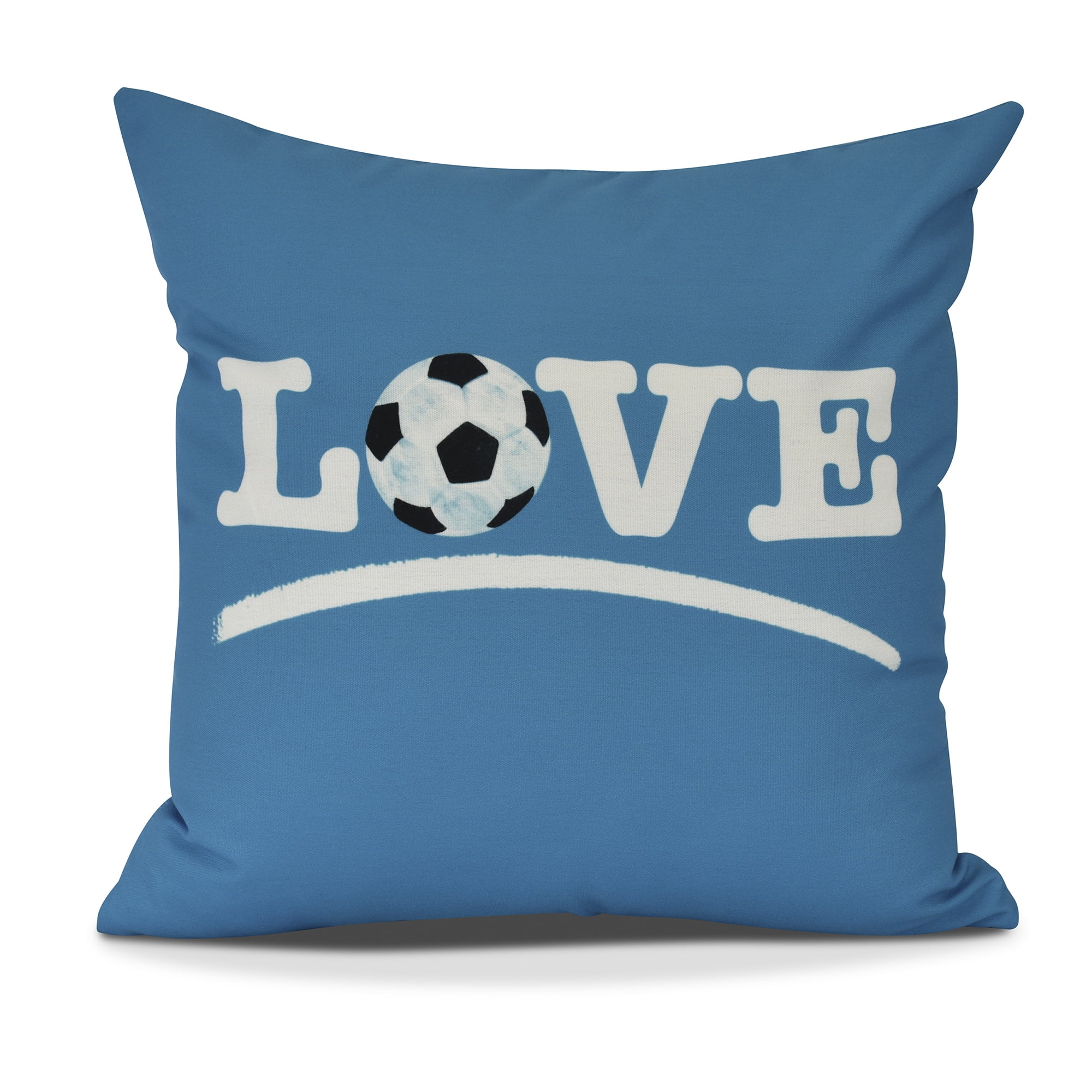 Simply Daisy's, Love Soccer, Black 18 Inch Word Print Pillow
